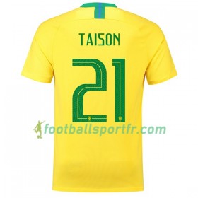 Tenue Brésil Taison 21 Domicile Coupe du monde 2018 Maillot de Foot